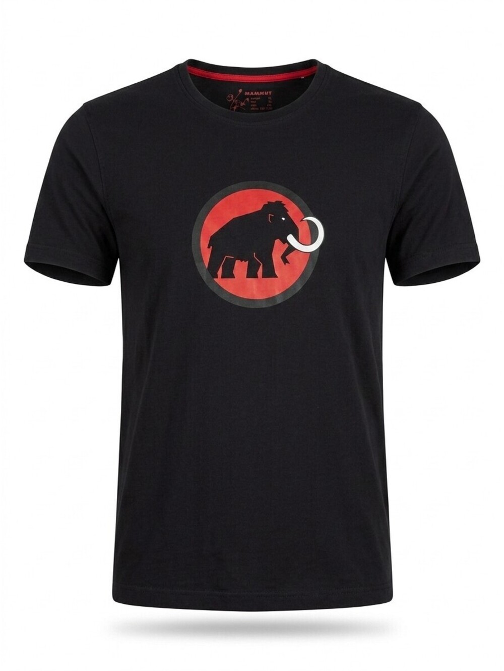 Mammut Logo Graphic T Shirt Mens XL Black Red Mammoth Embroidered Outdoor Tee VG